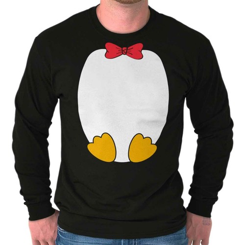 Cool Funny Penguin Animal Halloween Costume Long Sleeve Tshirt for Men or Women - Picture 8 of 8