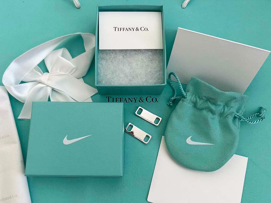 NIKE X TIFFANY Air Force 1 DUBRAE n Sterling Silver Set of 2 LIM