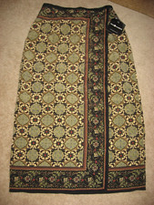 Womens NWT Brown Patterned SAG HARBOR Elastic Wraplook Skirt 8
