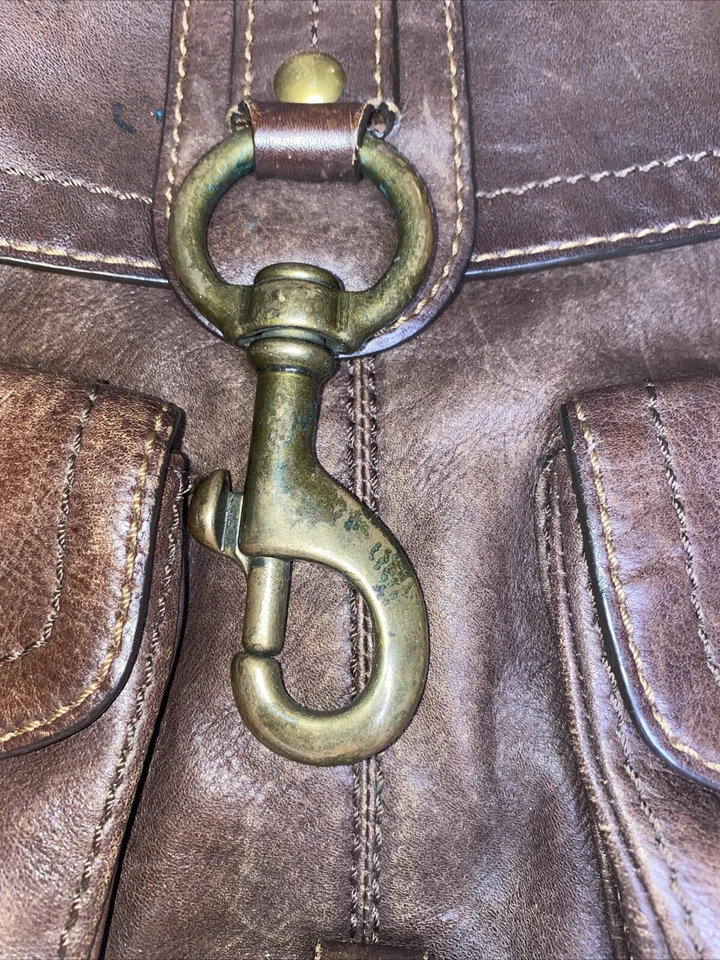 Coach Legacy BROOKLYN Dk Marrón Bolsillo Cuero Grande Mensajero Bolso Cartera WOW Foto 4 de 4