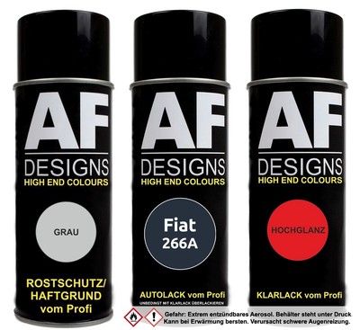 Spraydose für Fiat 266A Blu Nobile Metallic Autolack Klarlack Grundierung  Set