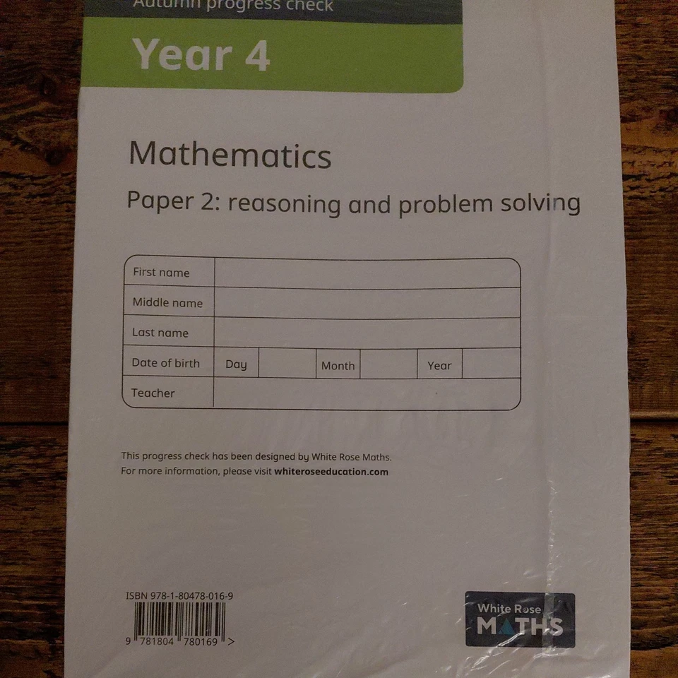 30 x White Rose Maths Year 4, Paper 1 & 2 Autumn Assessment Progress Check - Image 2 of 2