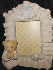 Cherished Teddies Pink Baby Photo Frame1992 NWOB Great Gift   