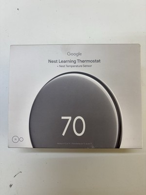Google Nest Learning Thermostat + Temperature Sensor, Silver (GA05551-US)