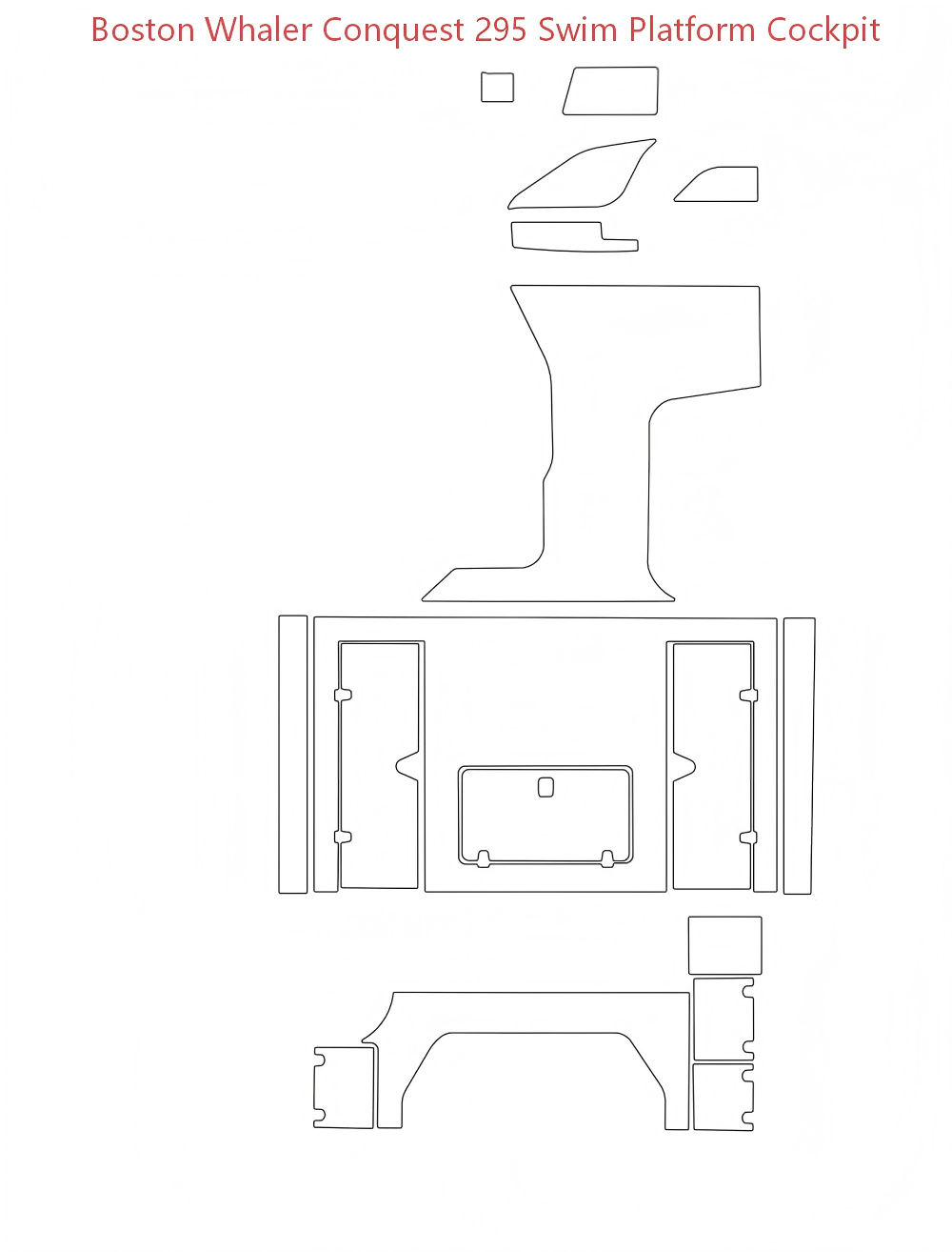 Boston Whaler Conquest 295 Swim Platform Cockpit Pad Boat EVA Foam Faux Teak Mat