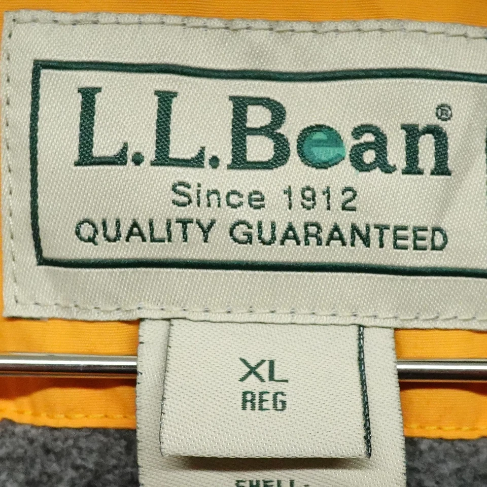 Chaqueta LL Bean Para Hombres XL Amarilla Thinsulate Forrada de Vellón Nylon Bolsillos con Cremallera Completa Foto 2 de 4