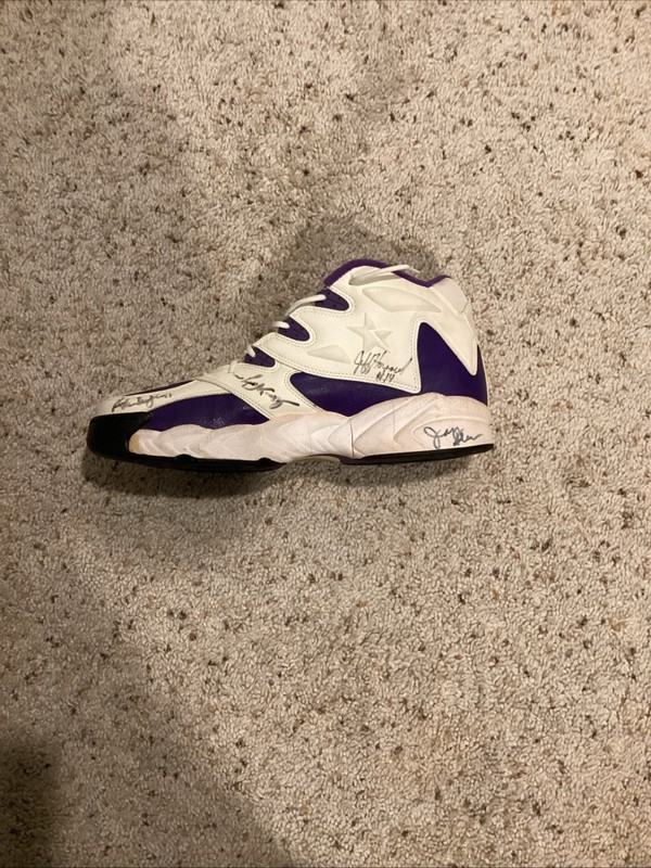Jazz John Stockton Authentic Signed Game Used Nike Size 12.5 Shoes BAS #AA03719