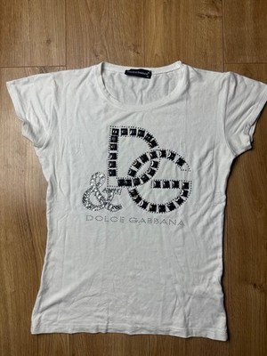 Rare Vintage 90s Y2K D&G Dolce & Gabbana T - Shirt Crystals