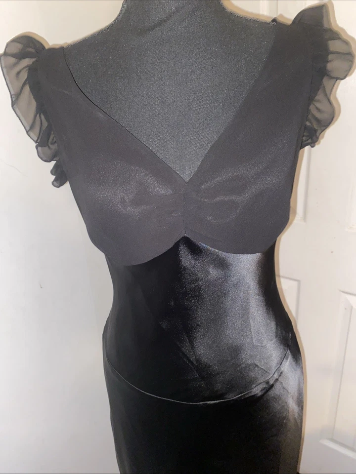 Aria Satin 1930’s Retro Style Black Dress Size 6 - Image 2 of 4