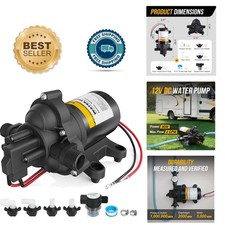 12V RV Water Pump, 4.0 GPM 45 PSI Diaphragm Pump, 12Volt Quiet Fresh Water Pump