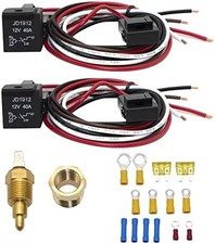 12V 40 Amp Dual Electric Fan Relay Kit Radiator Electric Fan Thermostat Kit Temp