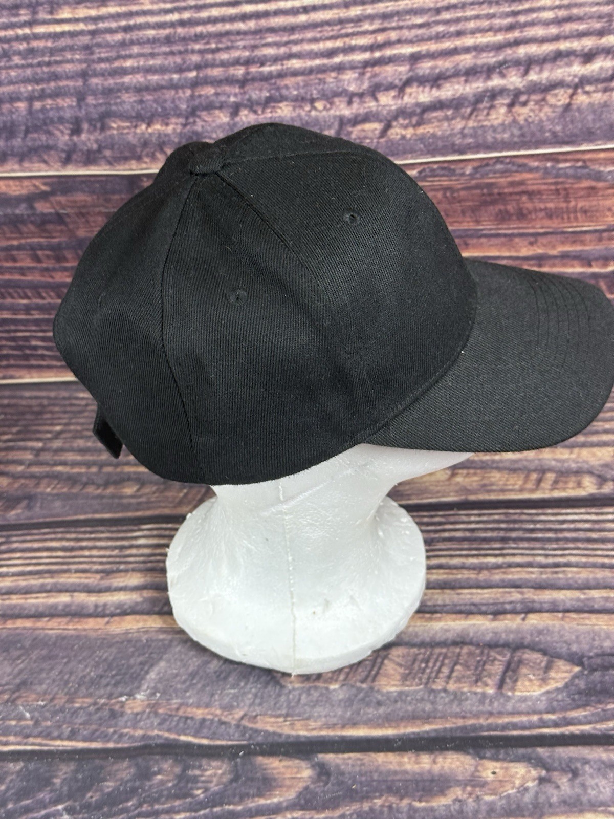 Solid Black No Emblems 6-Panel  Baseball Cap HAT … - image 4