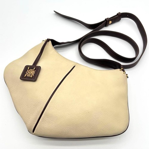 LOEWE Anagram Charm Shoulder Bag Ivory Vintage Crossbody 18.5cm