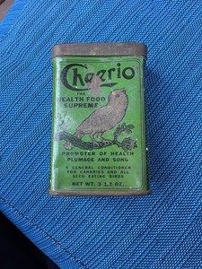 Antique Cheerio Green Tin Can Cereal Supreme Health Food Collectible Bird Green