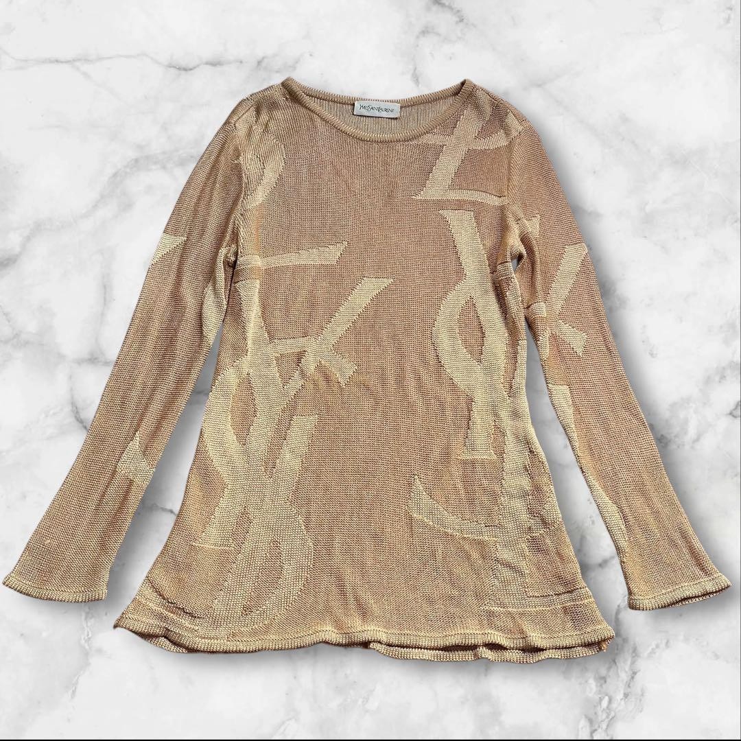 Maglione YSL Saint Laurent Big Logo Knit Rayon Knit LOGO