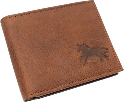 Marshal Horse Running RFID Blocking Men's Genuine Leather Bifold Trifold...