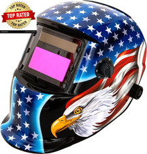 Welding Helmet Auto Darkening : True Color Solar Powered Hood with Adjustable S