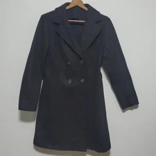 Black jacket size medium two rows of button double breasted overcoat