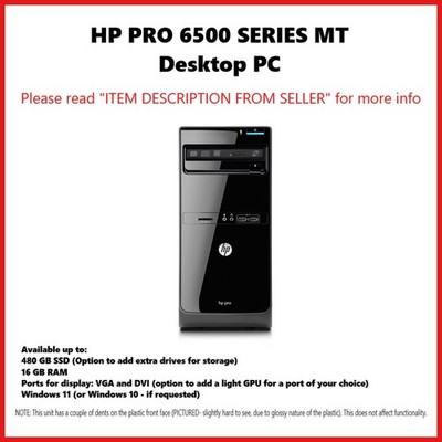 HP Pro 3500 Series Intel Core i7 8GB RAM 480GB SSD Win11 Pro VGA DVI WLAN SCHNELL