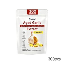 Aged Garlic Extract 300 Softgels 7500mg Odorless Heart  Immune Elare