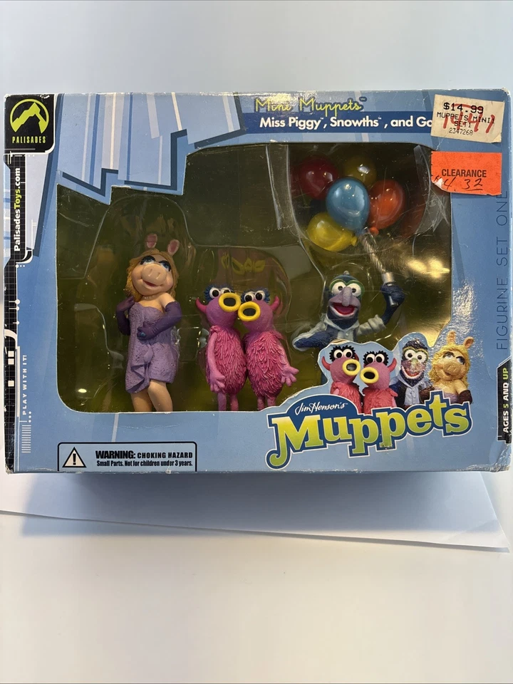 Jim Henson's Muppets Palisades Miss Piggy, Snowth e Gonzo “Mini Muppets” Novo Na Caixa - Imagem 3 de 4