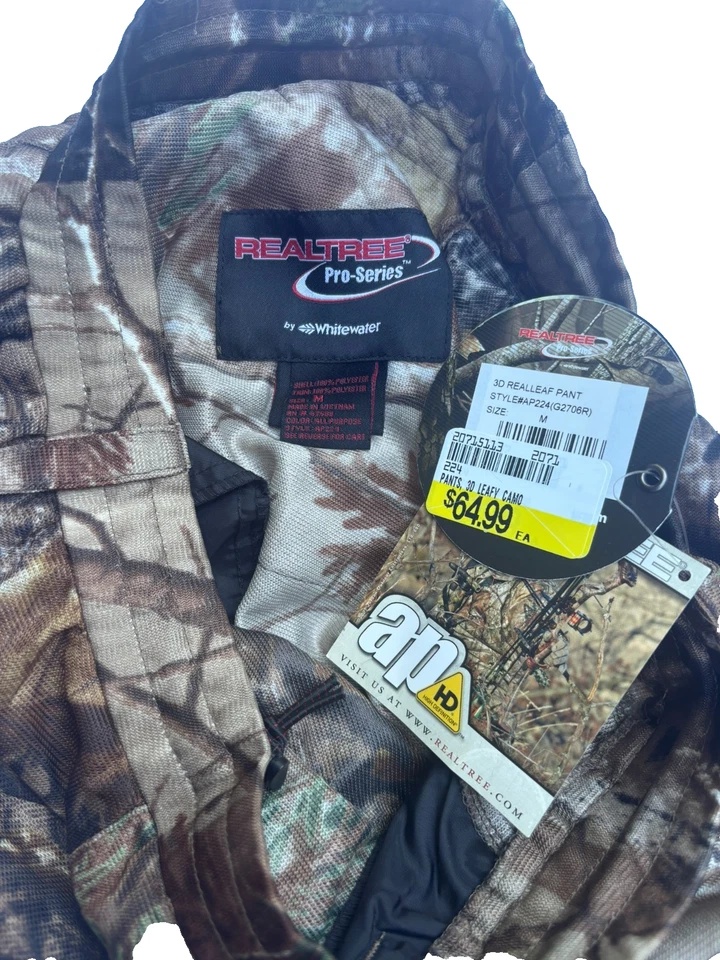 Realtree Pro Series 3D Leafy Camo Pants (M) and Fleece Camo Balaclava - New - Image 4 of 4