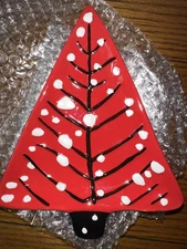 Red Christmas Tree Spoon Holder/tray For Kitchen, Dining Room , New, Never Used