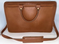 Jack Georges Elements Professional Brown Leather Executive Briefcase EUC