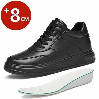Herren Damen Echtleder Höhenerhöhung Sneaker 8 cm Erhöhung Freizeitschuhe