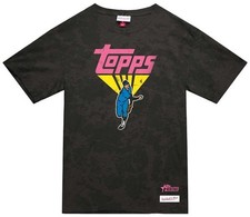 Topps Mitchell & Ness Heritage Baseball Black Wash T-Shirt NEW WITH TAGS!^