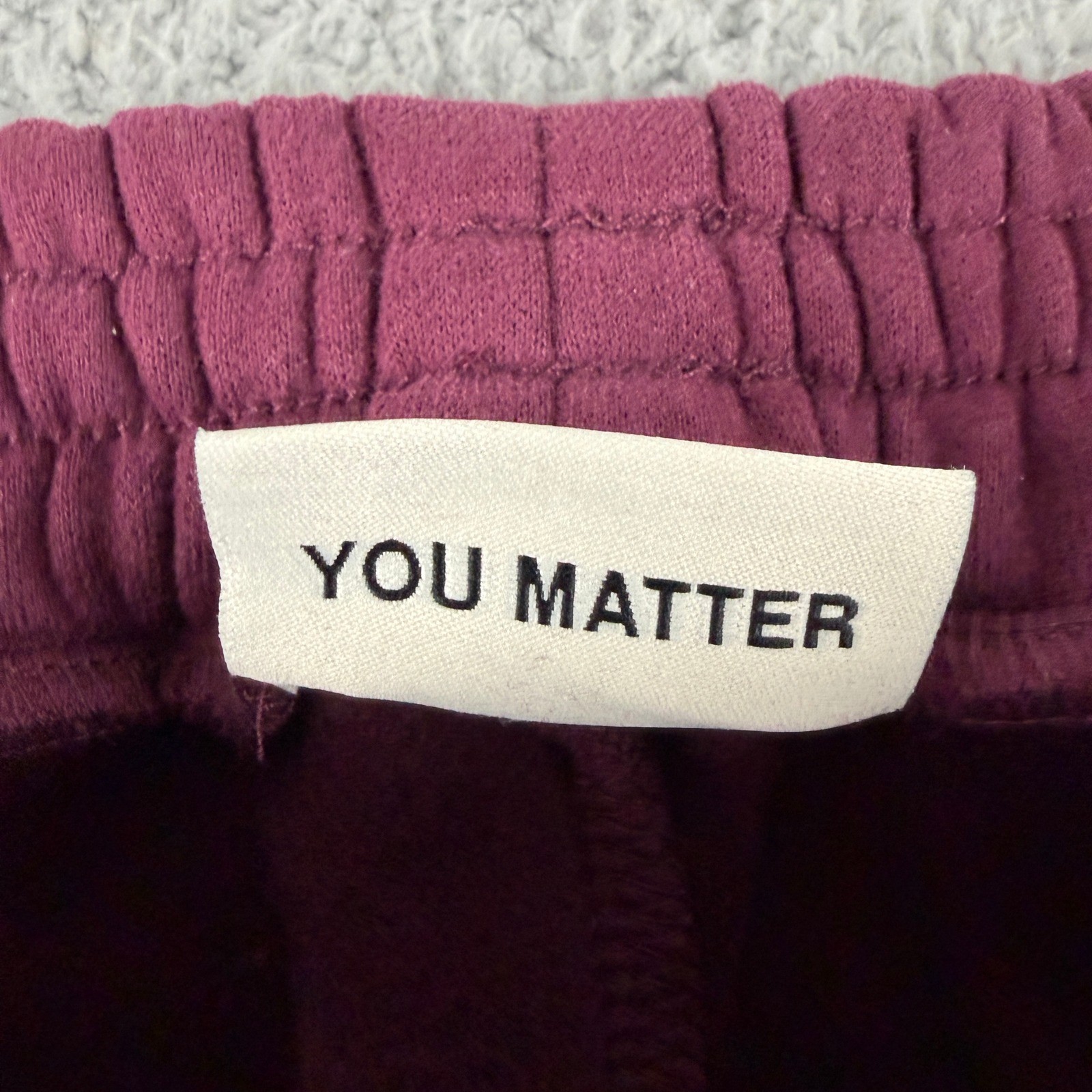 Comfrt Sweatpants Mens XL Maroon Fleece Lined Gratitude Take Care of Your Mind