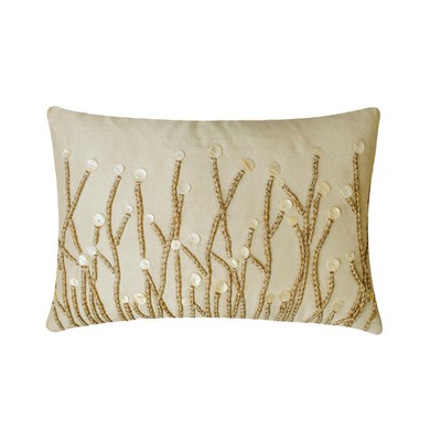 Lumbar Pillow Cover Ivory 12 x 16 inch, Bed Decor Silk Modern - Amour