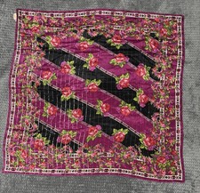 Oscar de la Renta Vintage Scarf 100 Silk, With Metallic Accents, RN 62720