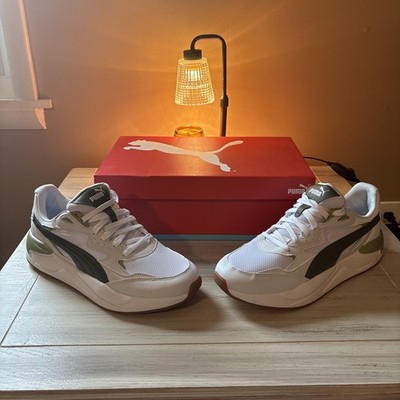 Puma X-Ray Speed sneakers in Silver Mist/Green Moss/Puma White colorway Size 11