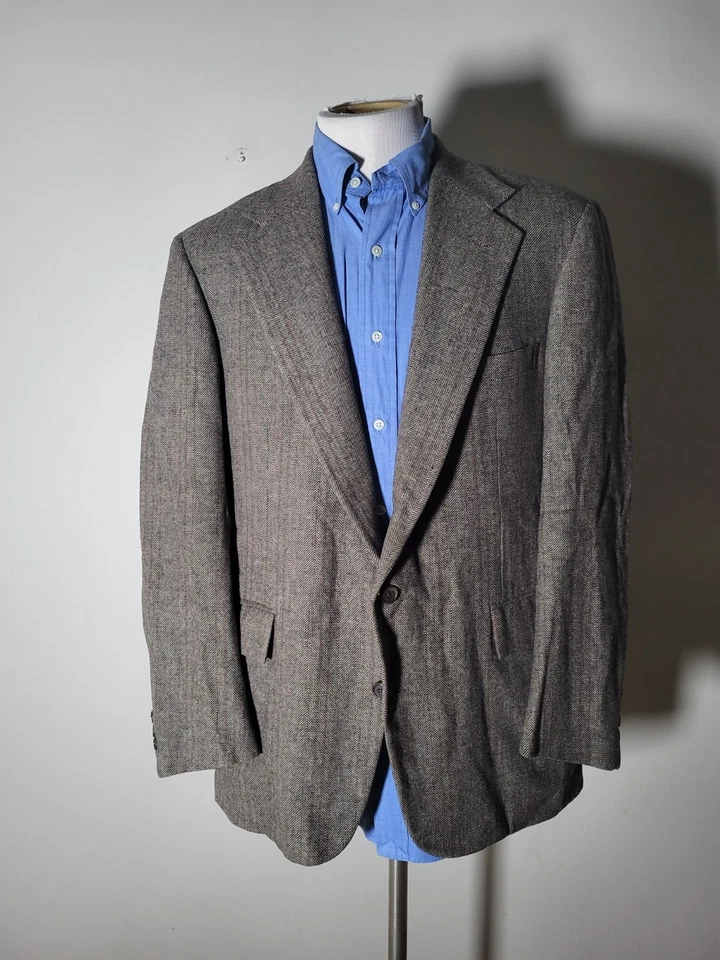 Blazer Chaqueta Abrigo Deportivo Vintage 42R Polo Ralph Lauren Tweed Marrón Rojo Verde Foto 4 de 4