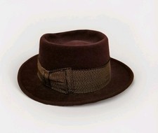 Vintage Champ Fedora Hat Burgundy Brown Felt Short Brim- Size Small