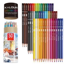 Premium Colored Pencils,Set of 50 Colors,Artists Soft Core with Vibrant Color...