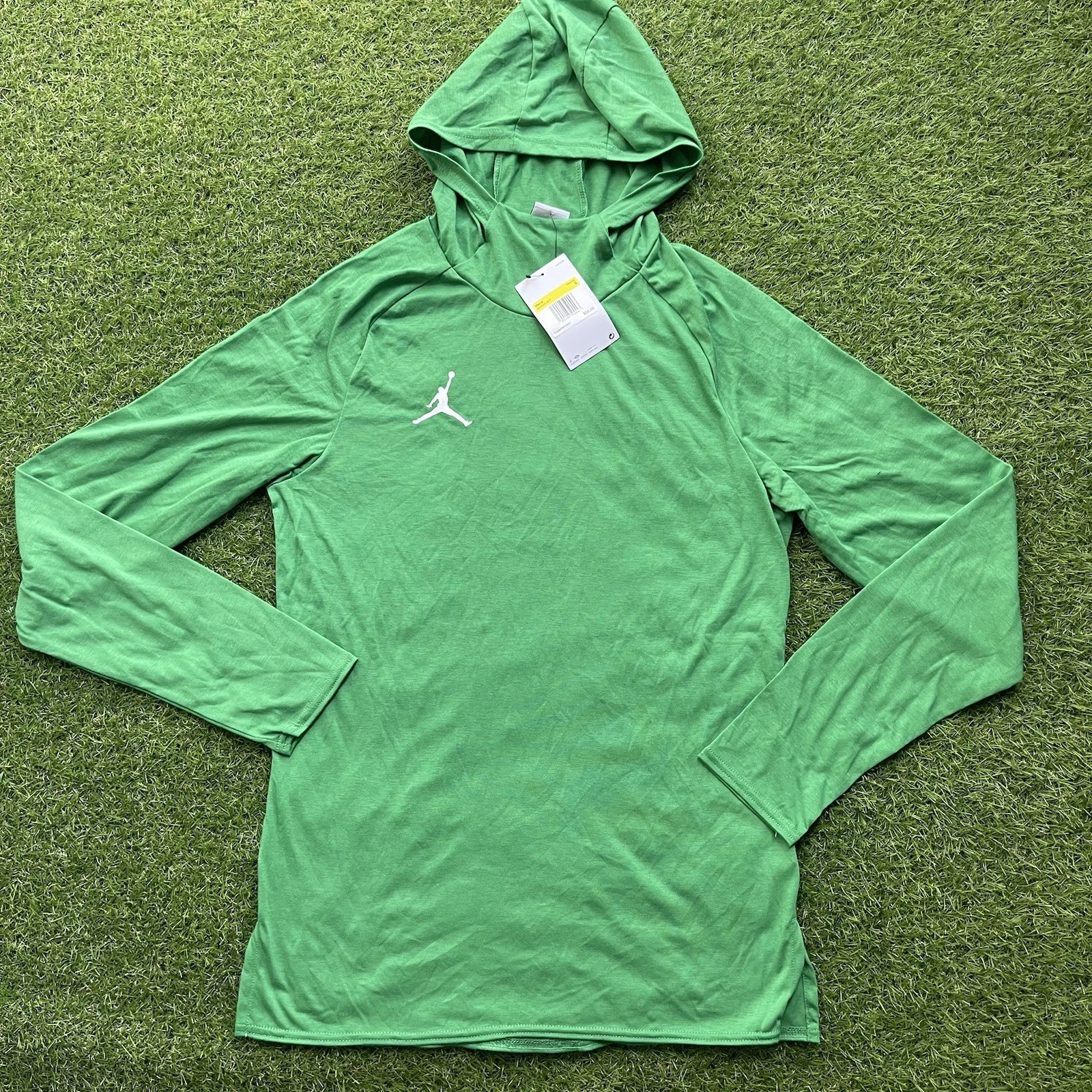 Jordan Mens Small 23 Alpha Dry Long Sleeve Hooded Top Green AO9221-377 NEW