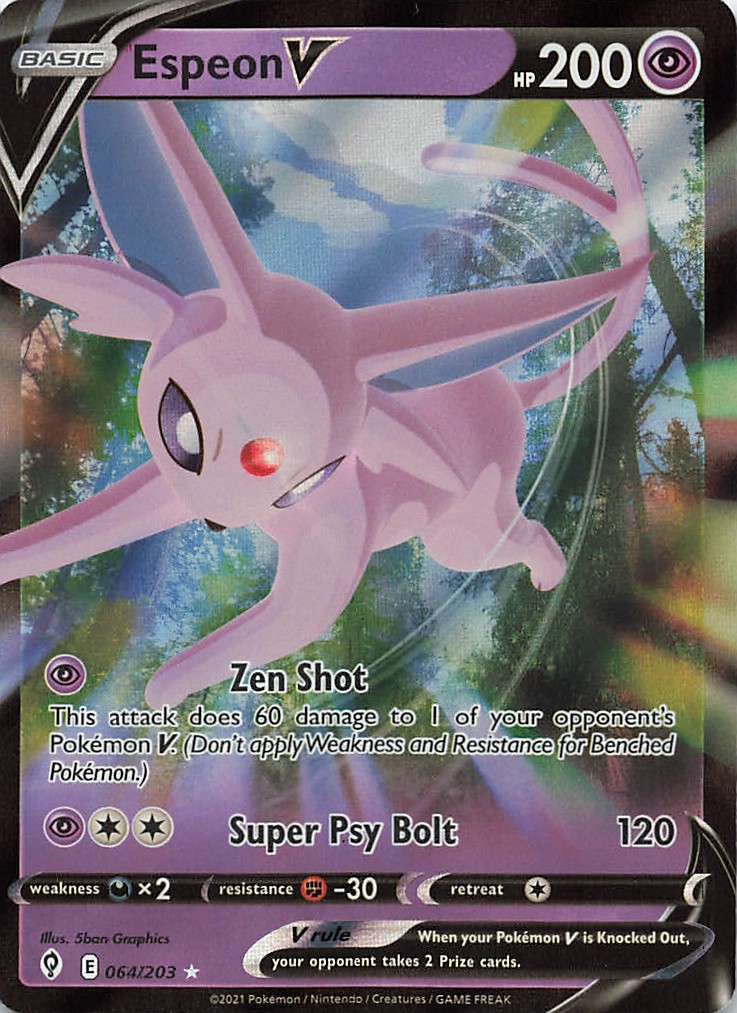 Espeon V 064/203 Holo V Rare Evolving Skies Pokemon Near Mint