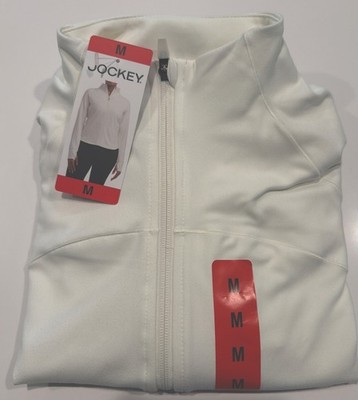 Women s Jockey Satin Stitch Yoga Jacket-, Off-White, Size Medium