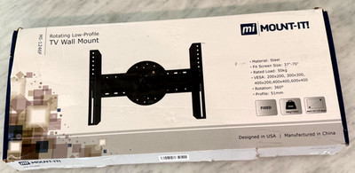 Mount-It! TV Wall Mount Full 360° Rotation Ultra Low Profile, 32 70  TVs, 110 lb