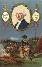 George Washington Patriotic Bivouac at Monmouth Embossed Nash 00s-20s Vintage PC