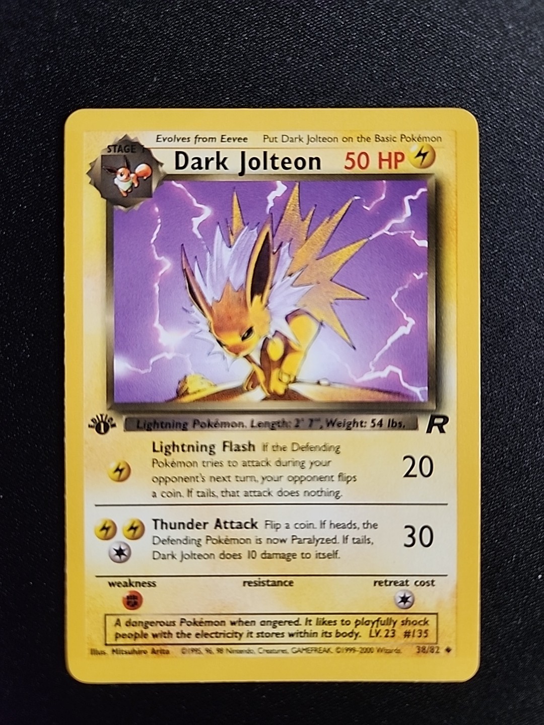 1st Edition Dark Jolteon Vintage 38/82 Team Rocket Pokemon Card NM