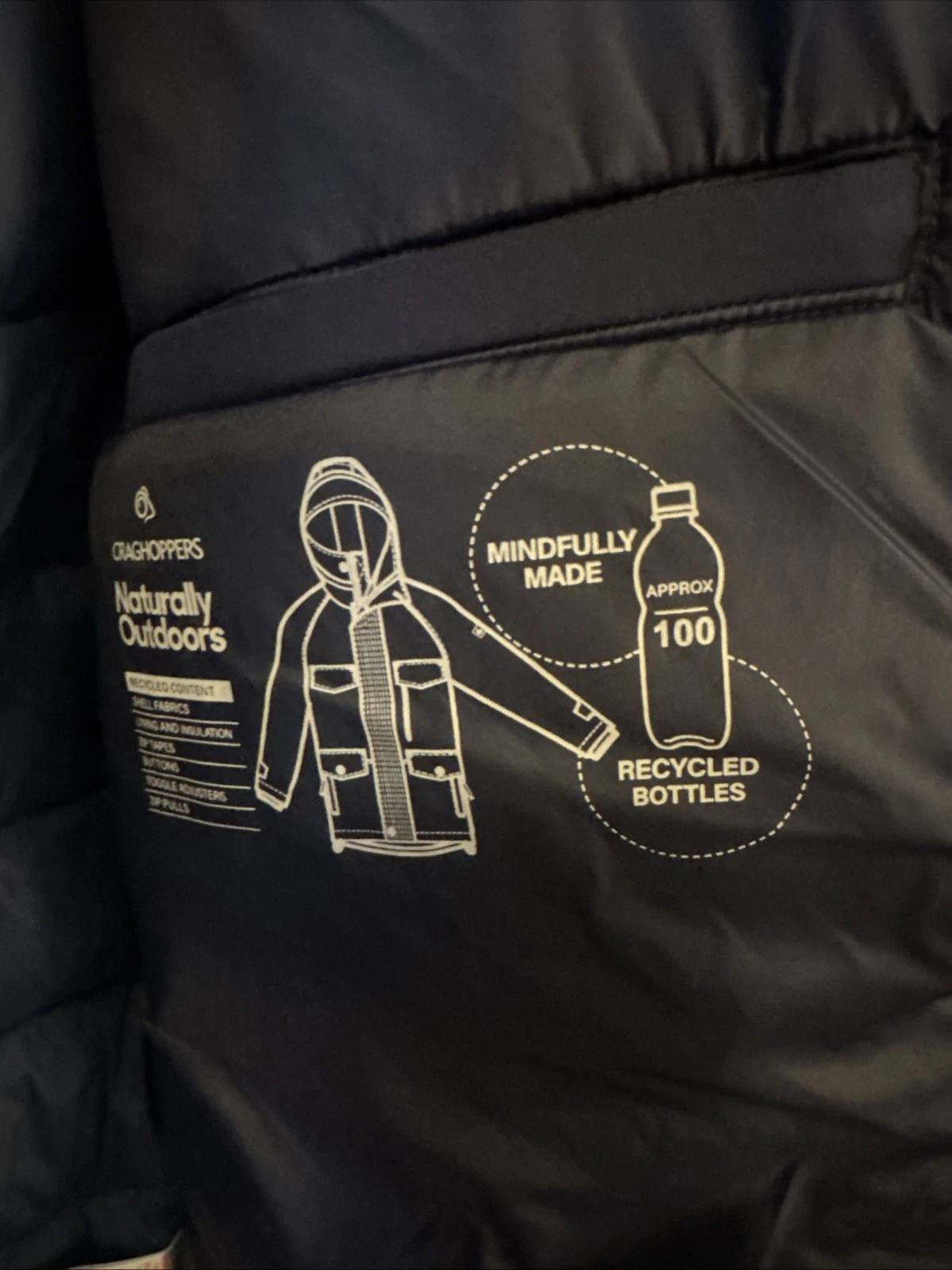 Craghoppers Mens Sinclair Waterproof Coat Hooded Full Zip @Fits Like Large - product detail image 5