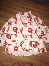 Mirror Image White With Orange Floral Raised Pattern Print Jacket Sz. XL.