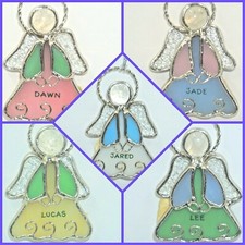 Ganz Stained Glass Angel Ornament Suncatcher Personalized Choose Name Xmas NWT