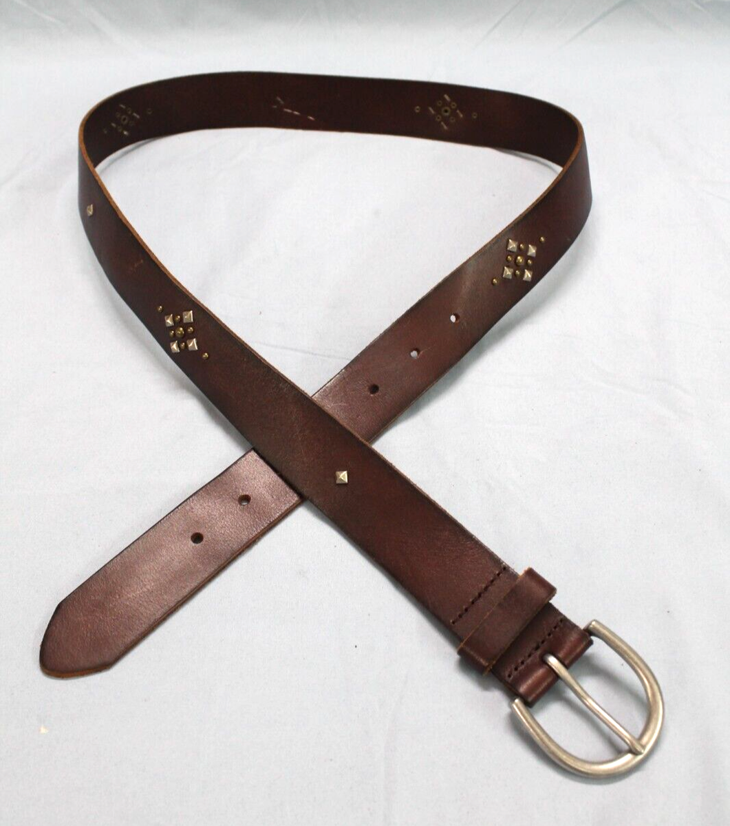 AMERICAN EAGLE Brown GENUINE LEATHER Silver Hardware STUDDED  display picture 1