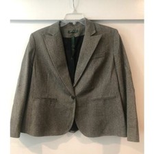 EUC Vintage Y2K Lauren Ralph Lauren Brown Wool Cotton Plus Blazer Sports Coat