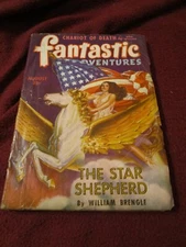 Fantastic Adventures August 1943 2 Robert Bloch stories, GGA flag cover