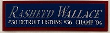 RASHEED WALLACE PISTONS NAMEPLATE AUTOGRAPH SIGNED BASKETBALL-JERSEY-PHOTO-FLOOR